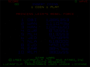 Star Wars - Screenshot - High Scores Image