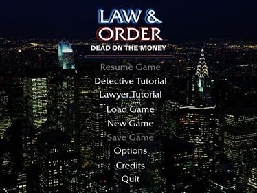 Law & Order Dead on The Money - Screenshot - Game Select Image