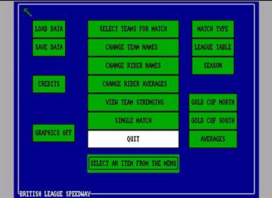 British League Speedway - Screenshot - Game Select Image