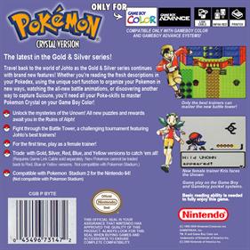 Pokémon Crystal Version - Box - Back - Reconstructed Image