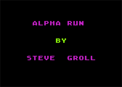 Alpha Run - Screenshot - Game Title Image
