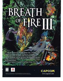 Breath of Fire III - Advertisement Flyer - Back Image