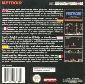 Classic NES Series: Metroid - Box - Back Image