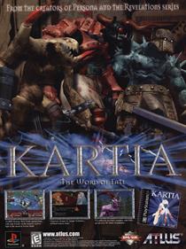 Kartia: The Word of Fate - Advertisement Flyer - Front Image