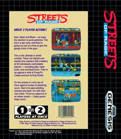 Streets of Rage - Box - Back - Reconstructed Image