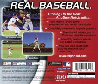 High Heat Major League Baseball 2002 - Box - Back Image