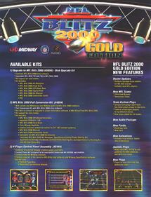 NFL Blitz 2000 Gold Edition - Advertisement Flyer - Back Image