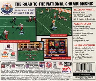 NCAA Football 98 - Box - Back Image