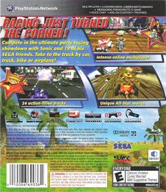 Sonic & SEGA All-Stars Racing - Box - Back Image