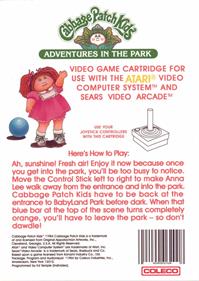 Cabbage Patch Kids: Adventures in the Park - Box - Back Image