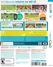 Wii Sports Club - Box - Back Image