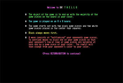 OH! Thello 128 - Screenshot - Game Title Image