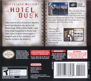 Hotel Dusk: Room 215 - Box - Back Image