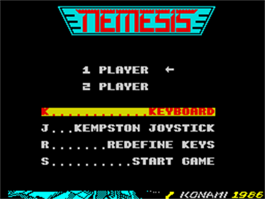 Nemesis - Screenshot - Game Select Image