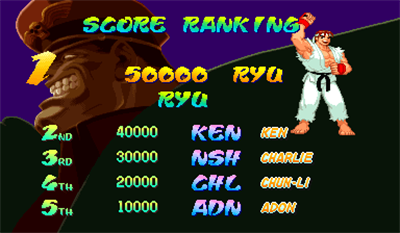 Street Fighter Alpha - Screenshot - High Scores Image