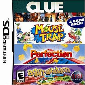 4 Game Pack! Clue / Mouse Trap / Perfection / Aggravation - Box - Front Image