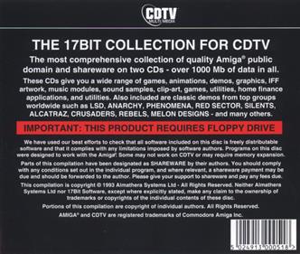 17 Bit: Collection for Amiga CDTV - Box - Back Image