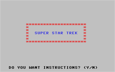 Super Star Trek (Conley) - Screenshot - Game Title Image