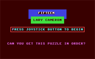 Fifteen (Code Works) - Screenshot - Game Title Image