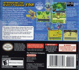 Pokémon Mystery Dungeon: Blue Rescue Team - Box - Back Image
