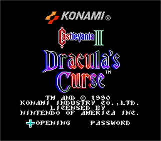 Castlevania III: Dracula's Curse - Screenshot - Game Title Image