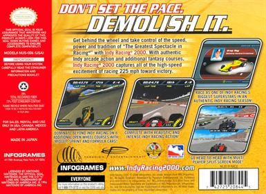 Indy Racing 2000 - Box - Back Image
