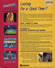 Leisure Suit Larry In the Land of the Lounge Lizards - Box - Back Image