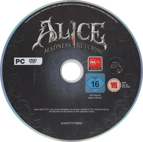 Alice: Madness Returns - Disc Image