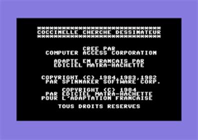 Coccinelle Cherche Dessinateur - Screenshot - Game Title Image