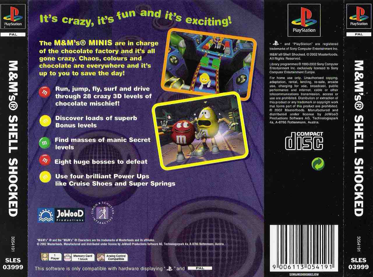 M&M's Shell Shocker - Sony Playstation 1 PS1 PSX - Editorial use