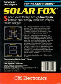 Solar Fox - Box - Back Image