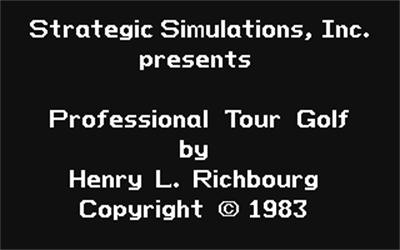 Professional Tour Golf - Screenshot - Game Title Image