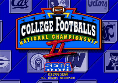College Football's National Championship II - Screenshot - Game Title Image