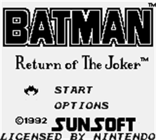 Batman: Return of the Joker - Screenshot - Game Title Image