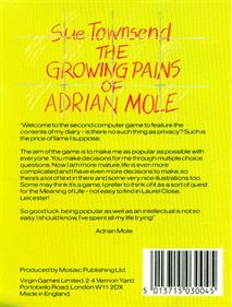 The Growing Pains of Adrian Mole - Box - Back Image