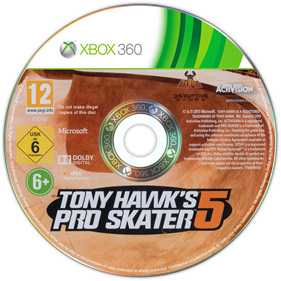 Tony Hawk's Pro Skater 5 - Disc Image