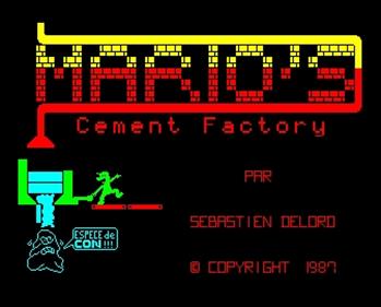 Mario's Cement Factory - Screenshot - Game Title Image