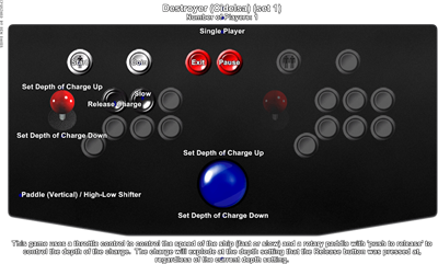 Destroyer (Cidelsa) - Arcade - Controls Information Image