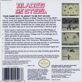 Blades of Steel - Box - Back Image