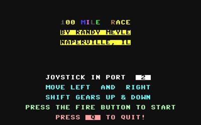 100 Mile Race - Screenshot - Game Title Image