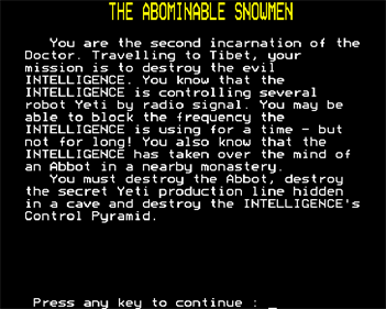 The Abominable Snowmen - Screenshot - Game Title Image