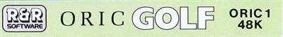 Oric Golf - Banner Image