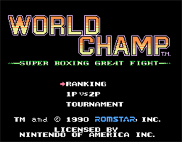World Champ - Screenshot - Game Title Image