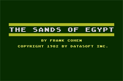 The Sands of Egypt - Screenshot - Game Title Image