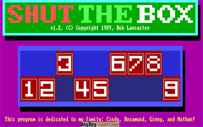 MicroLink Shut the Box - Screenshot - Game Title Image