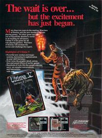 Ultima V: Warriors of Destiny - Advertisement Flyer - Front Image