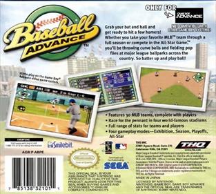 Baseball Advance - Box - Back Image