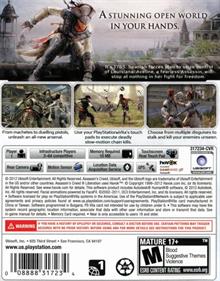 Assassin's Creed III: Liberation - Box - Back Image