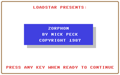 Zorphon - Screenshot - Game Title Image