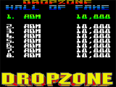 Dropzone - Screenshot - High Scores Image